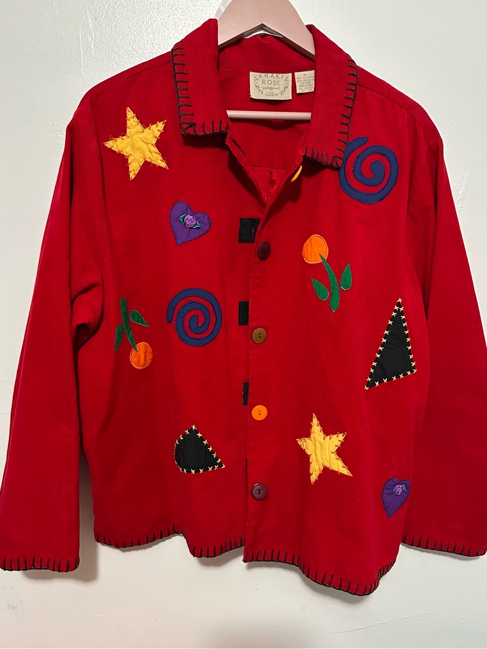 Khaki Rose Red Corduroy festive design